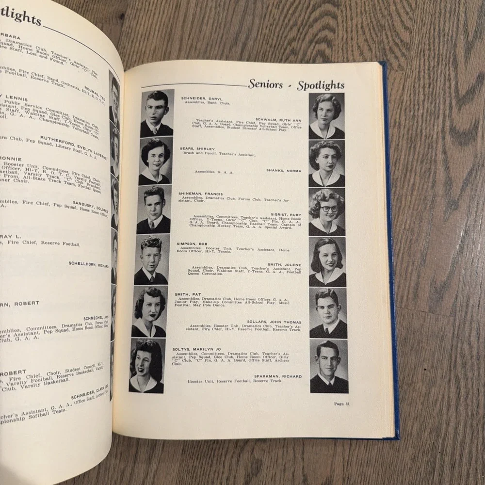 Vintage 1951 The Wakitan Central High School Yearbook St Joseph, Missouri